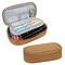 Wrapables Simple Large Capacity Double Compartment Pencil Case, Pencil Pouch for Stationery Tools, Khaki